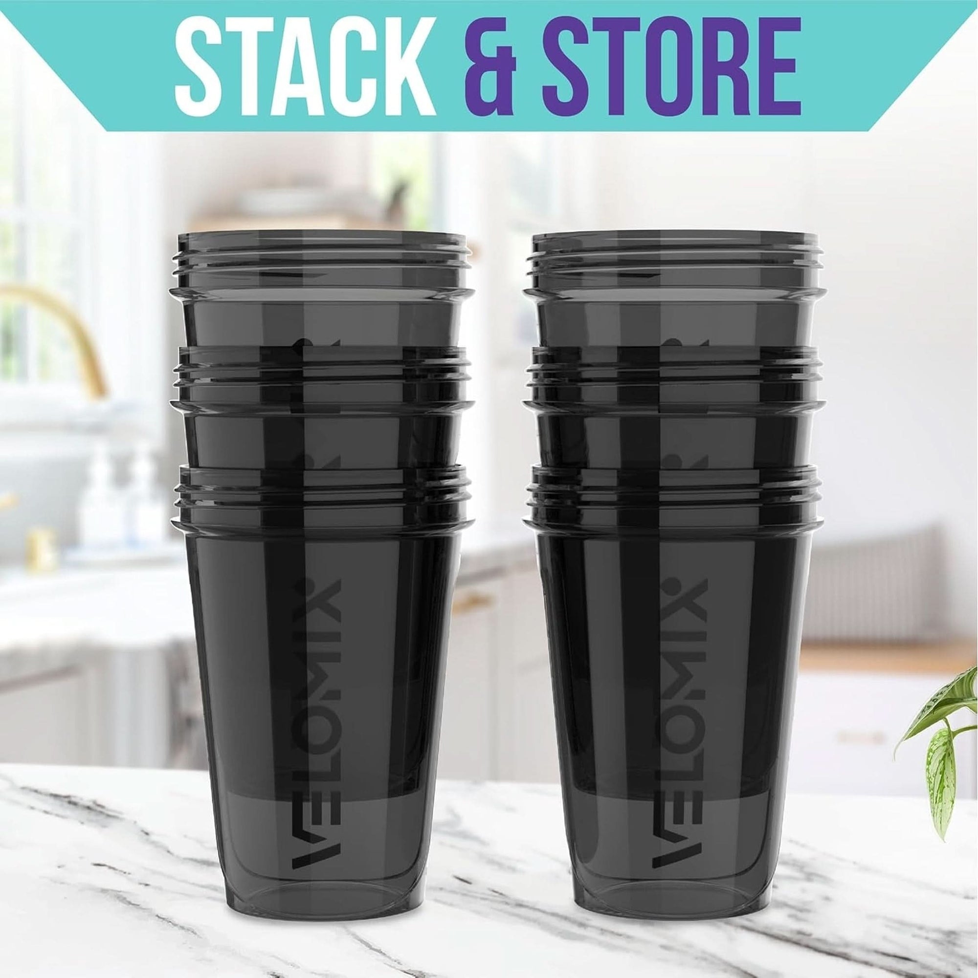 -6 PACK- 20 OZ Protein Shaker Bottles for Protein Mixes, Shaker Cups for Protein Shakes, Small Shaker Bottle Pack, Shaker Cup, Shakers for Protein Shakes 20 OZ - 6 PACK BLACK