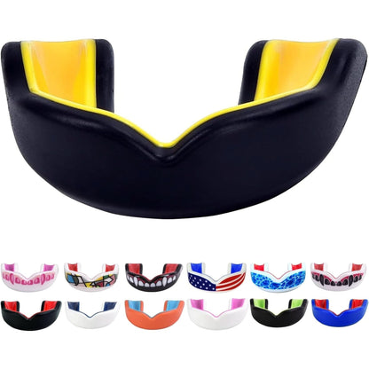 Sports Youth Mouth Guard for Kids USA Flag & Fangs & 20 Best Colors to Choose From - Youth Mouthguard Football, MMA, Karate, Flag Football, Rugby, Boxing, BJJ /W Case Youth, Strapless