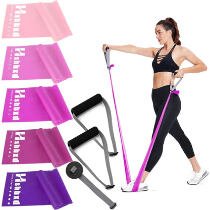 Resistance Bands for Working Out, Physical Therapy Bands, Elastic and Exercise Bands Set for Stretching, Suitable for Rehab, Yoga, Pilates, Gym, Home Exercise