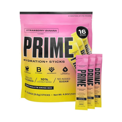 PRIME HYDRATION+ Sticks VARIETY PACK | Hydration Powder Single Serve Sticks | Electrolyte Powder on the Go | Low Sugar | Caffeine-Free | Vegan | 30 Sticks