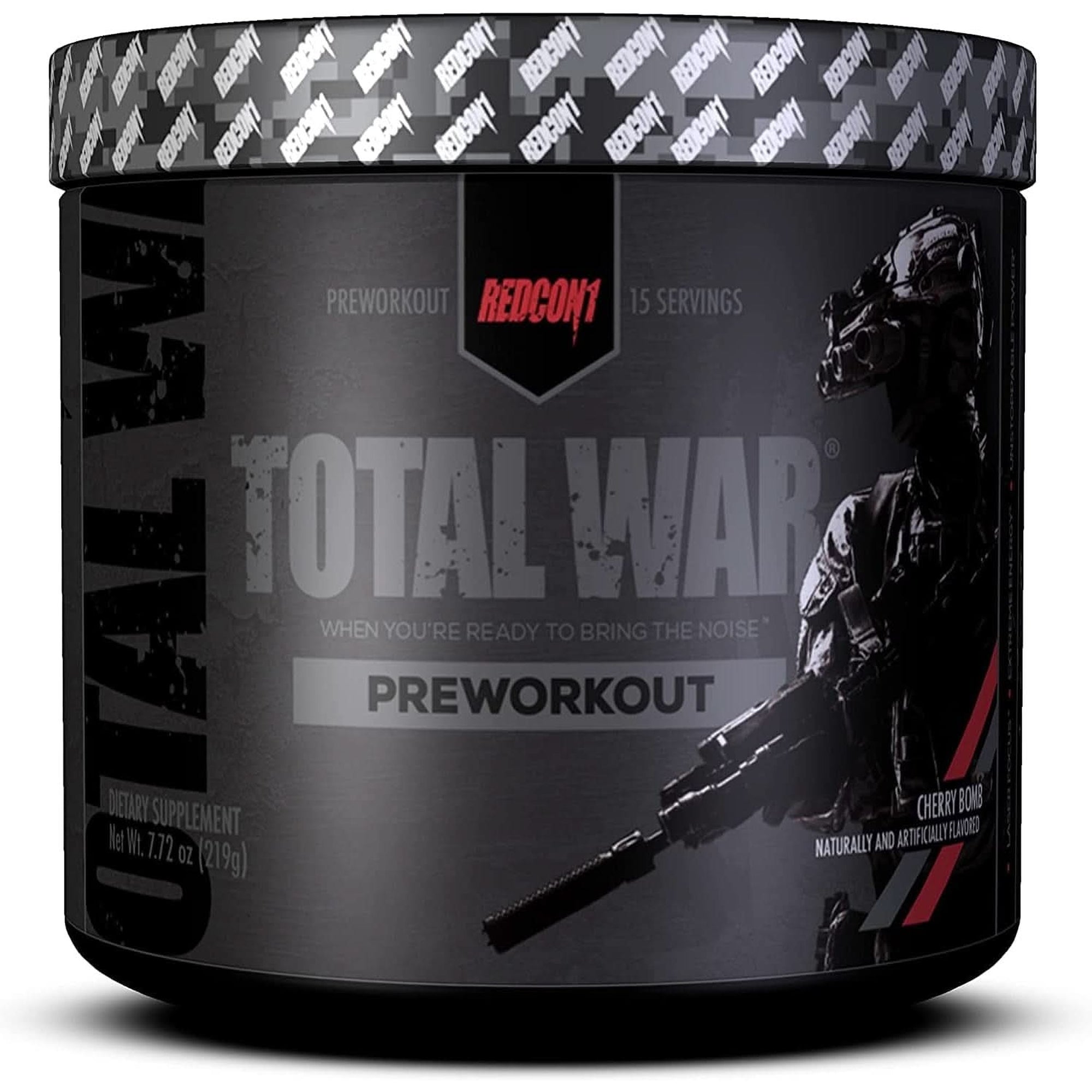 REDCON1 Total War Preworkout - Contains 320Mg of Caffeine from Green Tea, Juniper & Beta Alanine - Pre Work Out with Amino Acids to Increase Pump, Energy + Endurance (Rainbow Candy, 30 Servings)