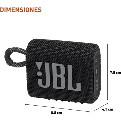 JBL Go 3 Portable Bluetooth Wireless Speaker, IP67 Waterproof and Dustproof Built-In Battery - Black - Boomph'S Comprehensive Ultimate Performance Cloth Solution for Your On-The-Go Sound Experience