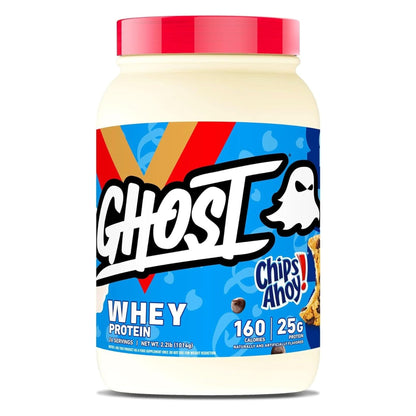 GHOST Whey Protein Powder, Chips Ahoy - 2LB Tub, 25G of Protein - Chocolate Chip Cookie Flavored Isolate, Concentrate & Hydrolyzed Whey Protein Blend