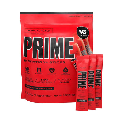 PRIME HYDRATION+ Sticks VARIETY PACK | Hydration Powder Single Serve Sticks | Electrolyte Powder on the Go | Low Sugar | Caffeine-Free | Vegan | 30 Sticks