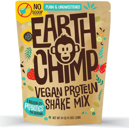 Earthchimp Organic Vegan Protein Powder - with Probiotics - Non GMO, Dairy Free, Non Whey, Plant Based Protein Powder for Women and Men, Gluten Free - 26 Servings 32 Oz (Vanilla)