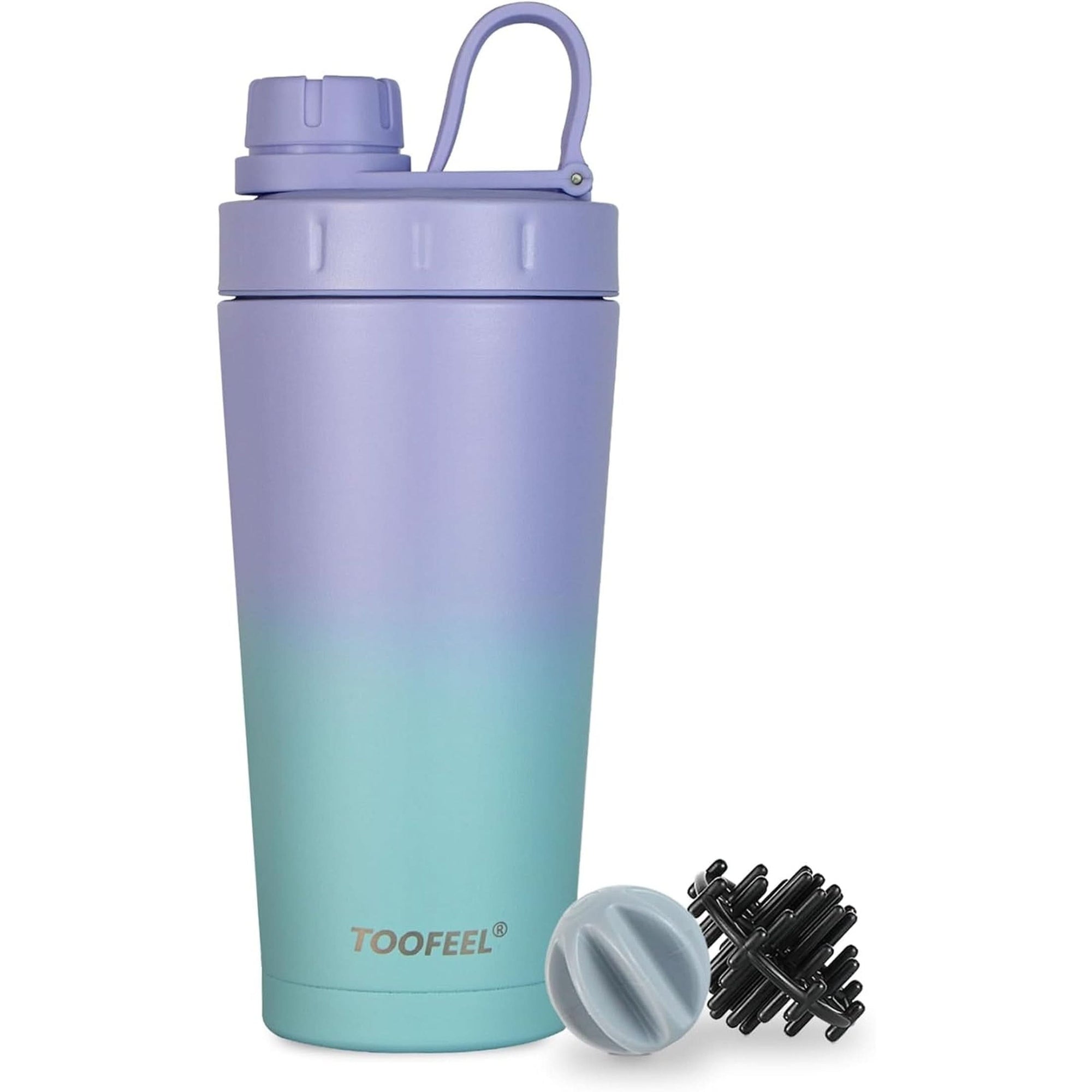 TOOFEEL Protein Shaker Bottle 20 Oz - Double Walled Insulated Vacuum Shaker Cups for Protein Shakes, Keeps Cold/Hot, Metal Stainless Steel Shaker Bottle, Preworkout Gym Shaker Bottle