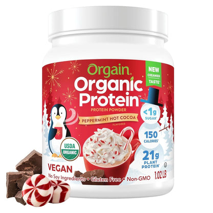 Orgain Organic Vegan Protein Powder, Cookies & Cream - 21G Plant Based Protein, 7G Prebiotic Fiber, Low Net Carb, No Lactose Ingredients, No Added Sugar, Non-Gmo, for Shakes & Smoothies, 2.03 Lb