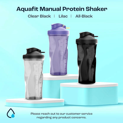 AQUAFIT Protein Shaker Bottle - Shaker Cups for Protein Shakes - Shaker Bottles for Protein Mixes, Protein Shaker Cup Bottle, Workout Shaker Bottle, Protein Shake Bottle, Mixer Bottle All-Black