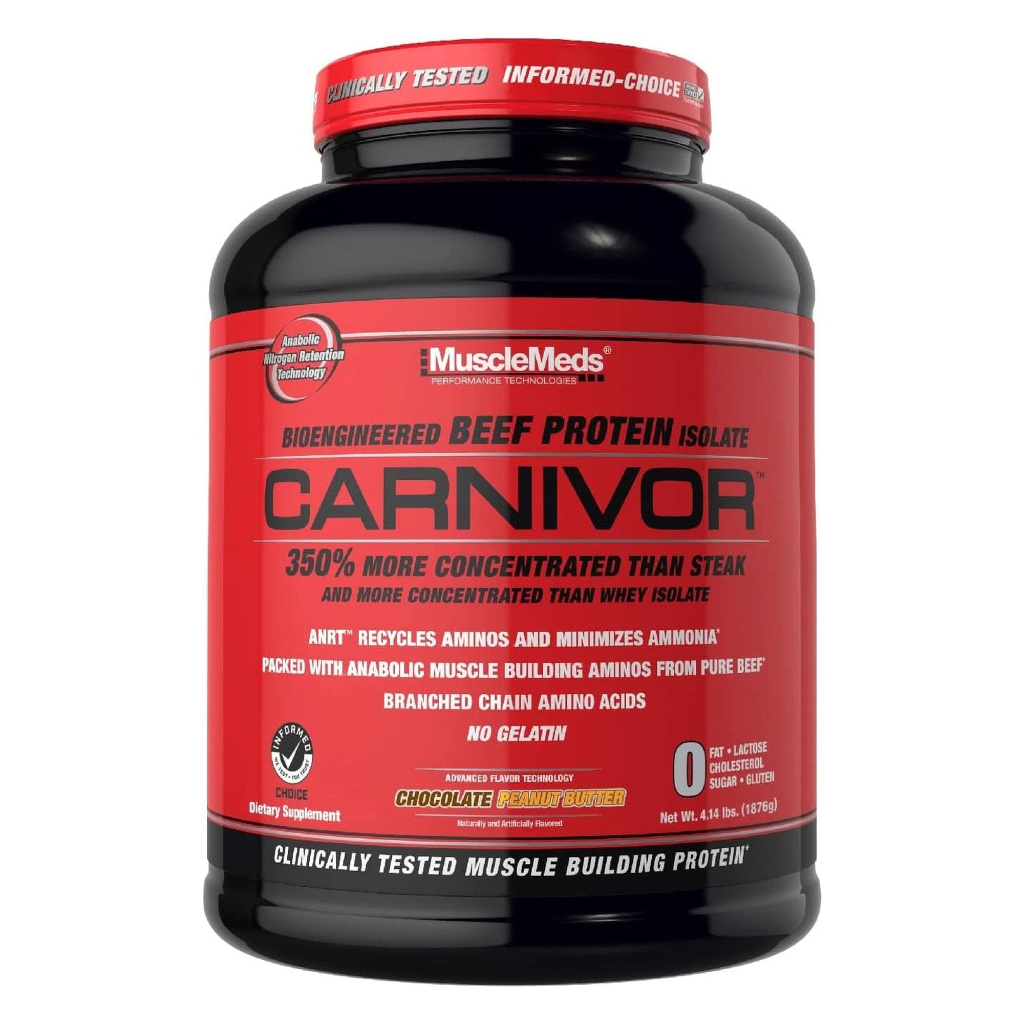 Musclemeds Carnivor Beef Protein Isolate Powder, Chocolate Peanut Butter, 4.14 Pound