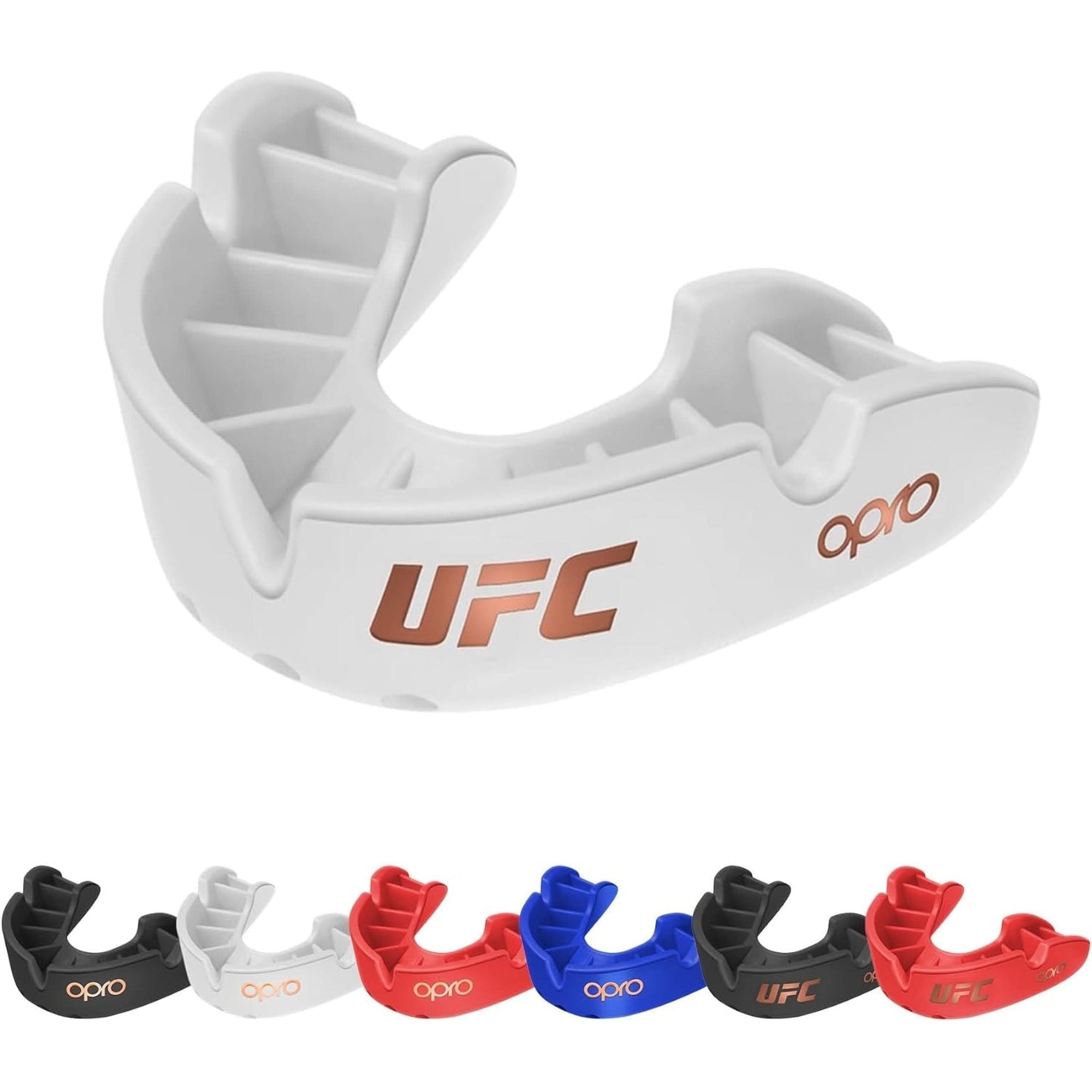 OPRO Bronze Level UFC Adult and Youth Sports Mouthguard with Case and Fitting Device, Gum Shield for UFC, MMA, Boxing, BJJ and Other Combat Sports Black, Adult