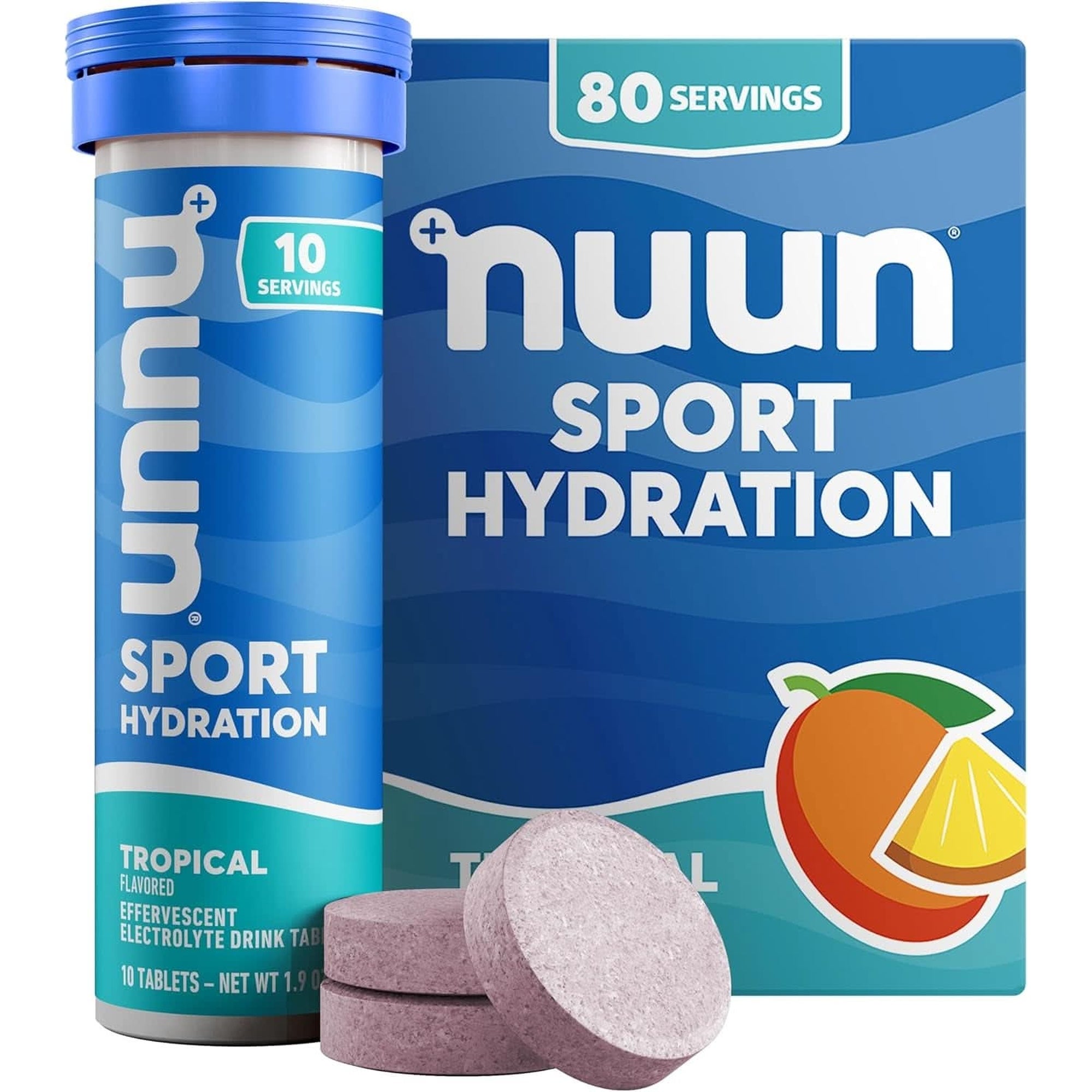 Nuun Sport Electrolyte Tablets - Dissolvable in Water, Mixed Flavors | 5 Essential Electrolytes for Hydration | 1G Sugar Drink Mix | Vegan, Non-Gmo | 4 Pack (40 Total Servings)