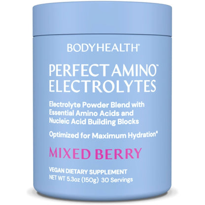 Bodyhealth Perfectamino Electrolytes Powder, Hydration Powder, Sugar Free Keto Electrolyte Drink Mix, Non GMO, Watermelon Flavor (30 Servings)