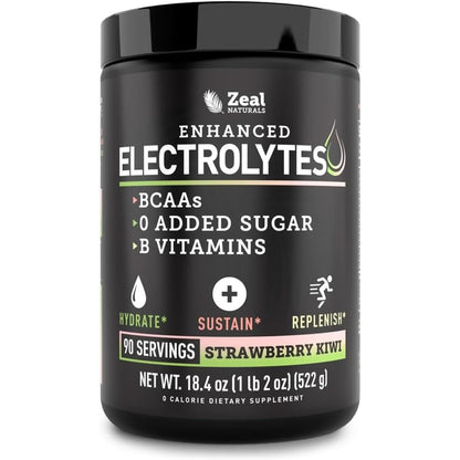 Enhanced Electrolyte Powder Cherry Limeade | 90Ct. + BCAA, B-Vitamins & Real Salt® - Hydration Powder W Potassium, Sodium, Zinc, Magnesium for Hydration