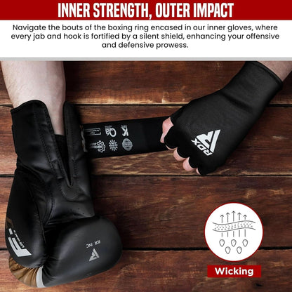 RDX Boxing Hand Wraps Inner Gloves Men Women, Half Finger Elasticated Bandages, under Mitts Fist Protection, Muay Thai, Kickboxing, MMA, Martial Arts Speed Bag Punching Training