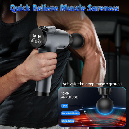 Massage Gun, Muscle Massage Gun for Athletes Handheld Electric Deep Tissue Back Massager, Percussion Massage Device for Pain Relief with 30 Speed Levels 9 Heads,Father'S Day Gifts