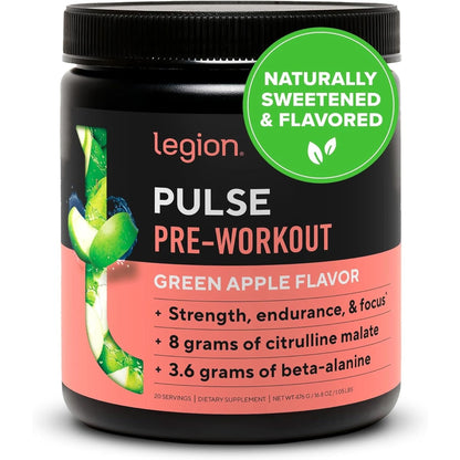 LEGION Pulse Pre Workout Supplement - All Natural Nitric Oxide Preworkout Drink to Boost Energy, Creatine Free, Naturally Sweetened, Beta Alanine, Citrulline, Alpha GPC (Fruit Punch)