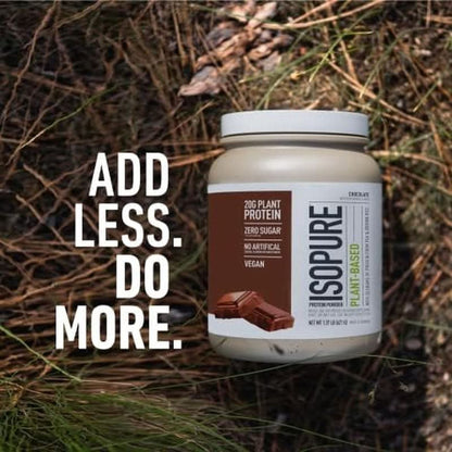 Isopure Chocolate Vegan Protein Powder, with Monk Fruit Sweetener & Amino Acids, Post Workout Recovery, Sugar Free, Plant Based, Organic Pea Protein, Dairy Free, 20 Servings (Packaging May Vary)