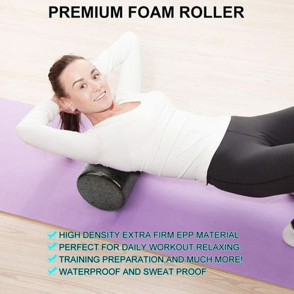 Foam Roller Set - High Density Back Roller, Muscle Roller Stick,2 Foot Fasciitis Ball, Stretching Strap, Peanut Massage Ball for Whole Body Physical Therapy & Exercise, Back Pain, Leg, Deep Tissue