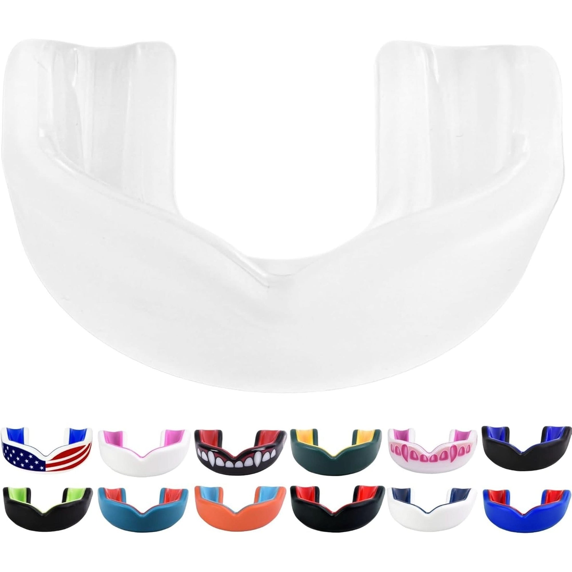 Sports Youth Mouth Guard for Kids USA Flag & Fangs & 20 Best Colors to Choose From - Youth Mouthguard Football, MMA, Karate, Flag Football, Rugby, Boxing, BJJ /W Case Youth, Strapless