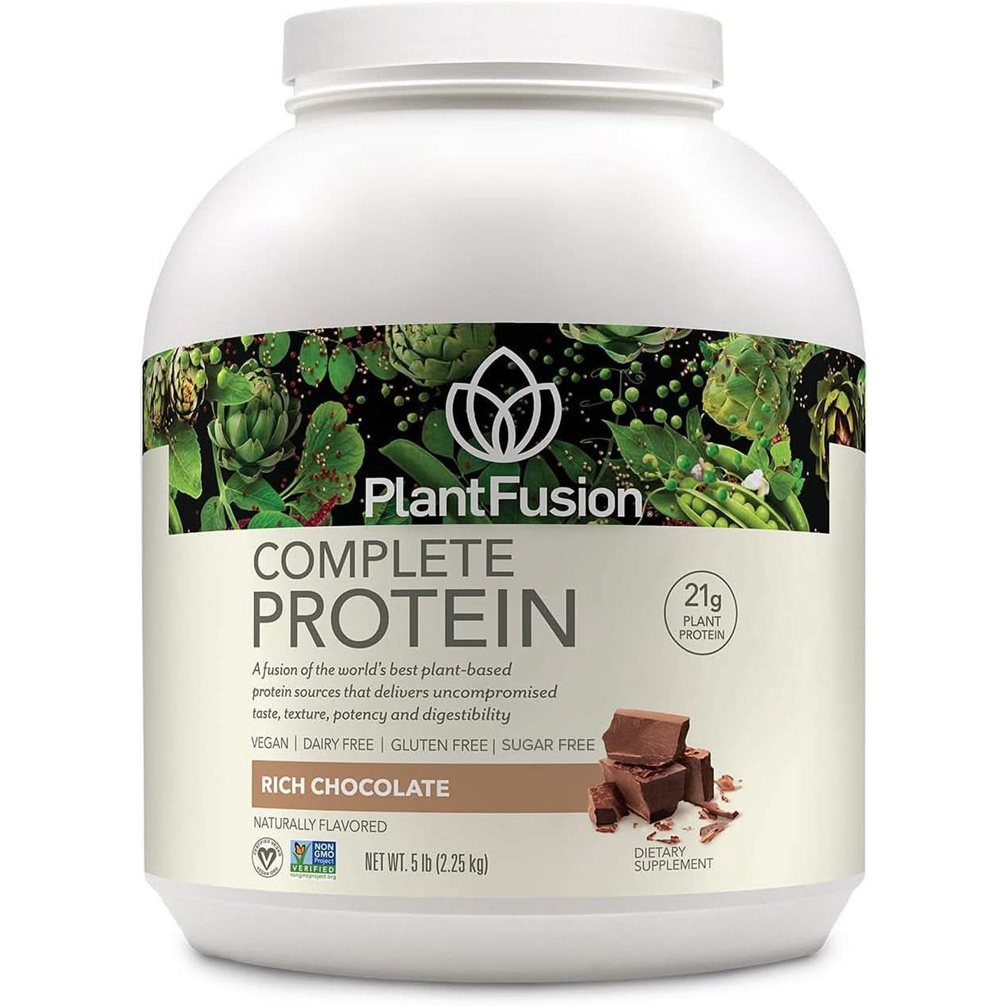 Plantfusion Complete Vegan Protein Powder - Plant Based Protein Powder with Bcaas, Digestive Enzymes and Pea Protein - Keto, Gluten Free, Soy Free, Non-Dairy, No Sugar, Non-Gmo - Vanilla Bean 2 Lb