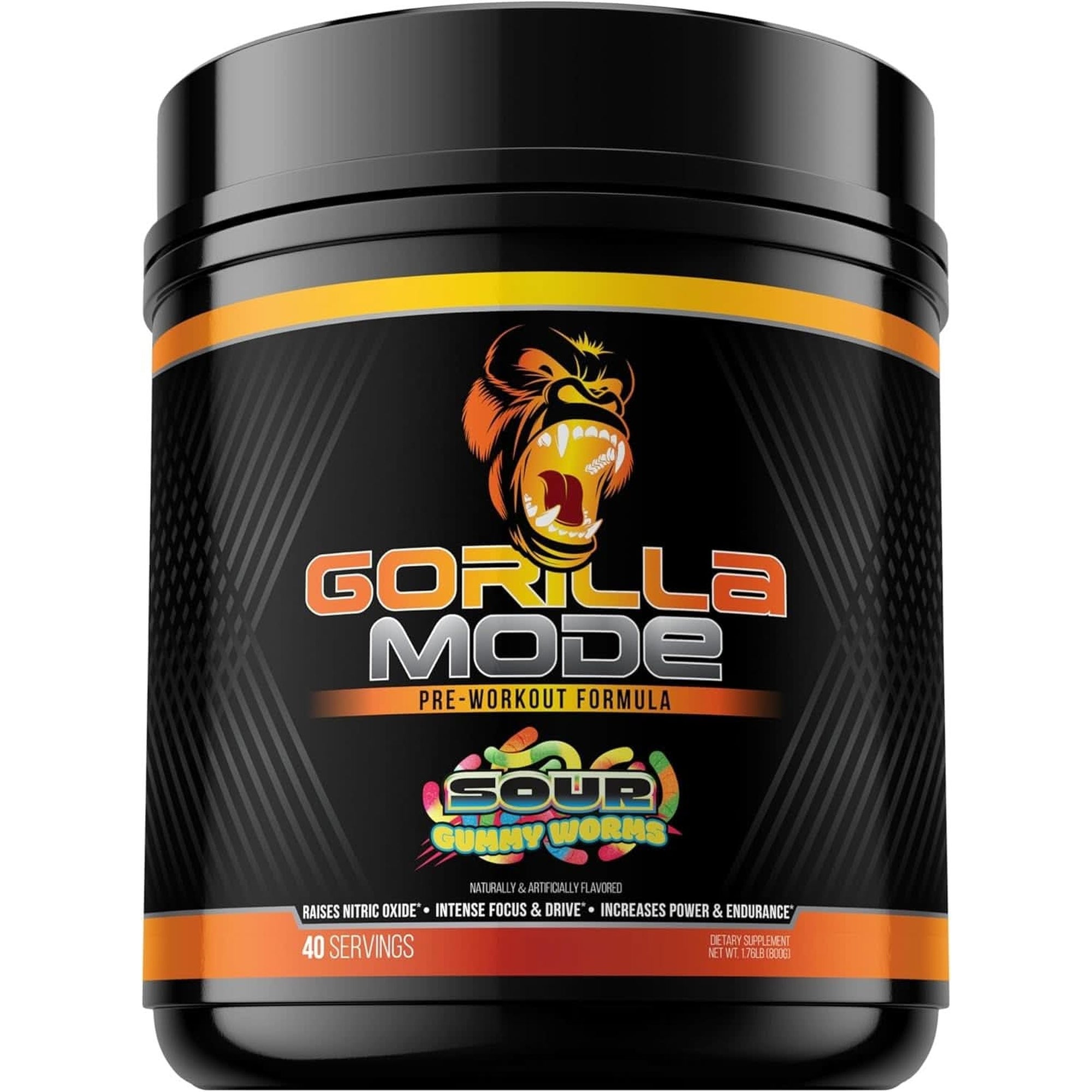 Gorilla Mode Pre Workout - Massive Pumps · Laser Focus · Energy · Power - L-Citrulline, Creatine, L-Tyrosine, Betaine, Hydroprime®, Alpha-Gpc, 400Mg Caffeine, Huperzine a - 620G (Bombsicle)