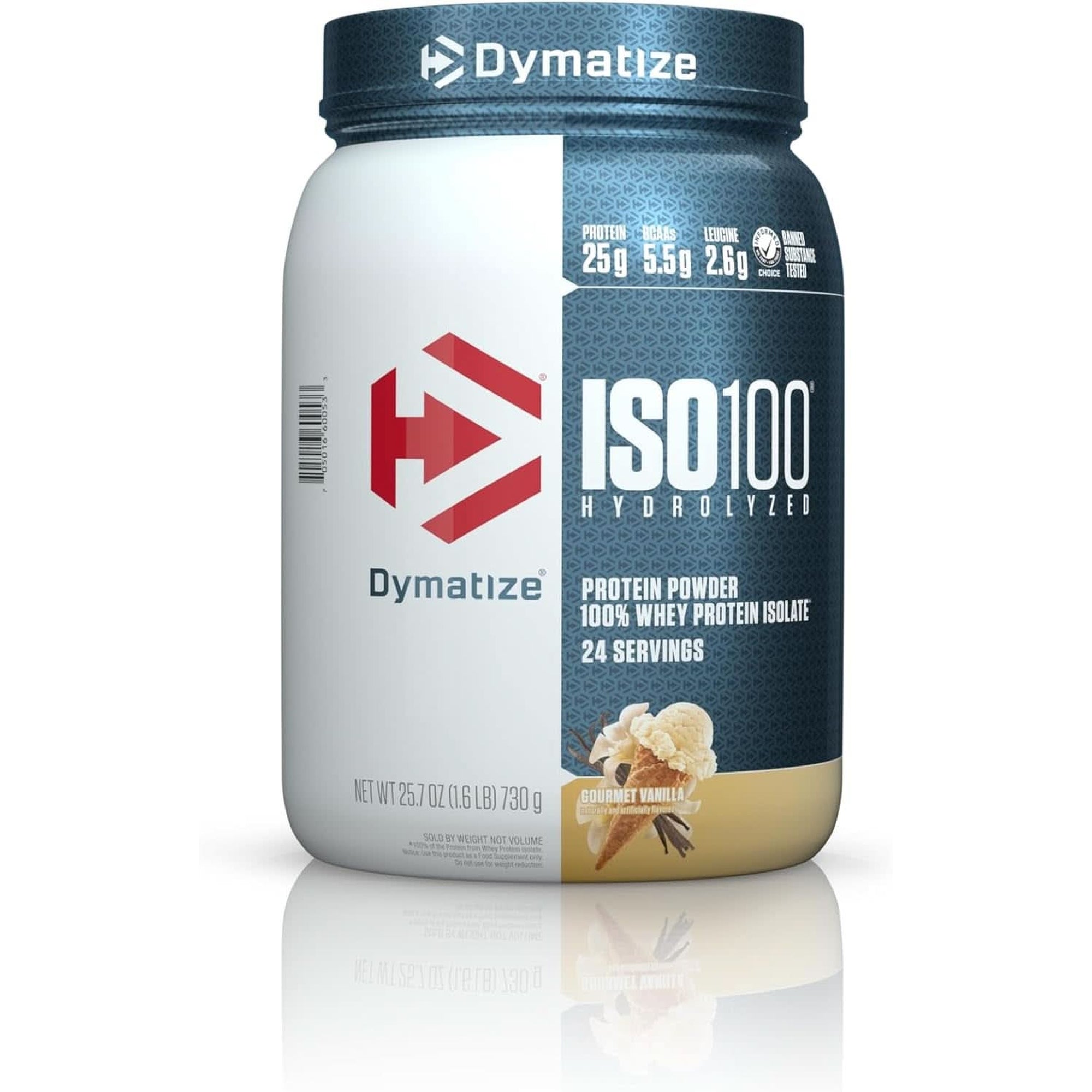 Dymatize ISO 100 Whey Protein Powder with 25G of Hydrolyzed 100% Whey Isolate, Gluten Free, Fast Digesting, Gourmet, 3 Pound, Vanilla, 3 Pound, 48 Oz