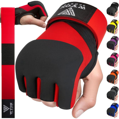 WYOX Gel Boxing Hand Wraps Inner Gloves for Men & Women, 80Cm Quick Wrist Wraps Guard, Padded Knuckle Protection for Muay Thai MMA Kickboxing Punching Bag Gloves, Hand Wraps for Boxing & Martial Arts