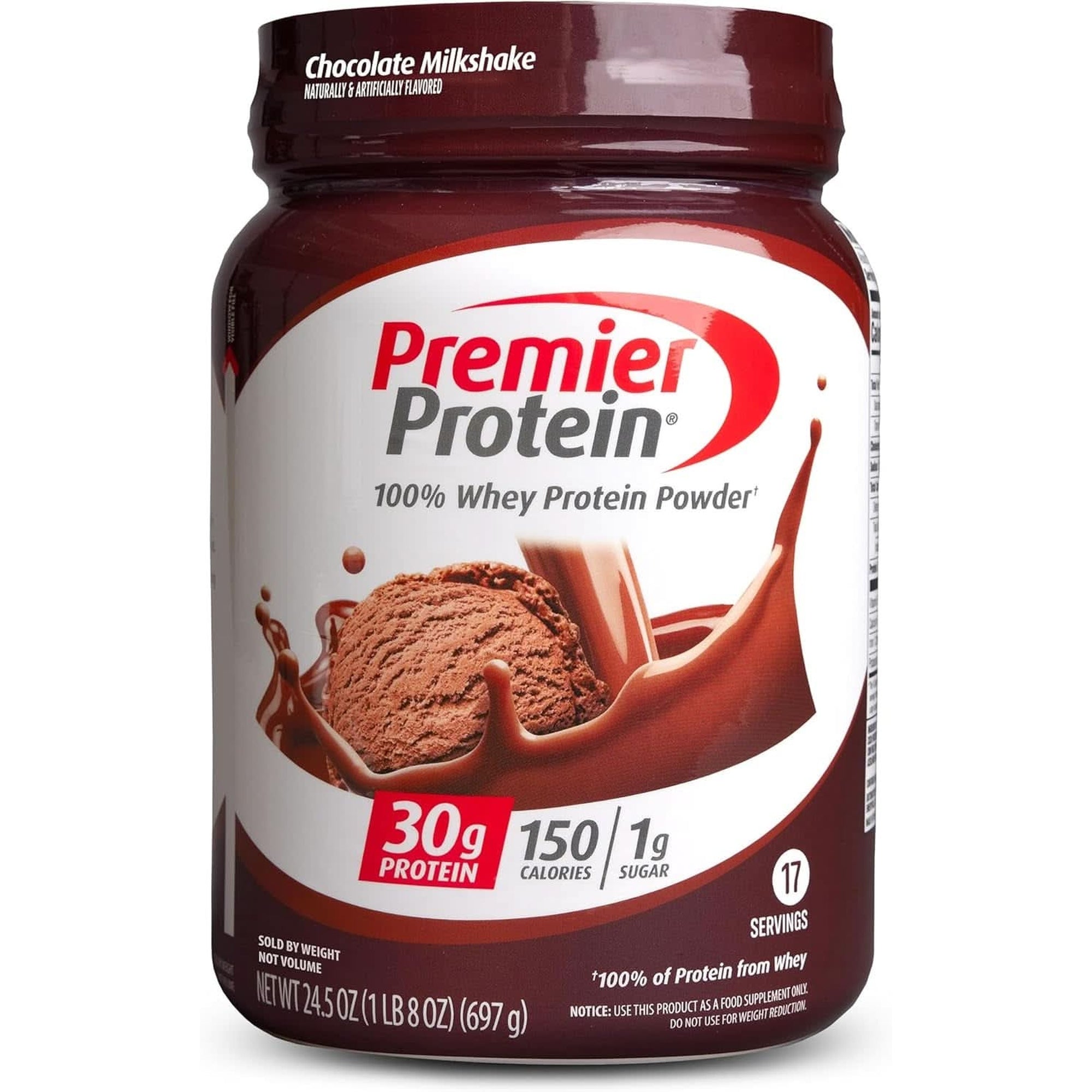 Premier Protein Protein Powder, 30G Protein, 1G Sugar, No Soy Ingredients, Gluten Free, Chocolate Milkshake, 29 Servings, 41.9Oz