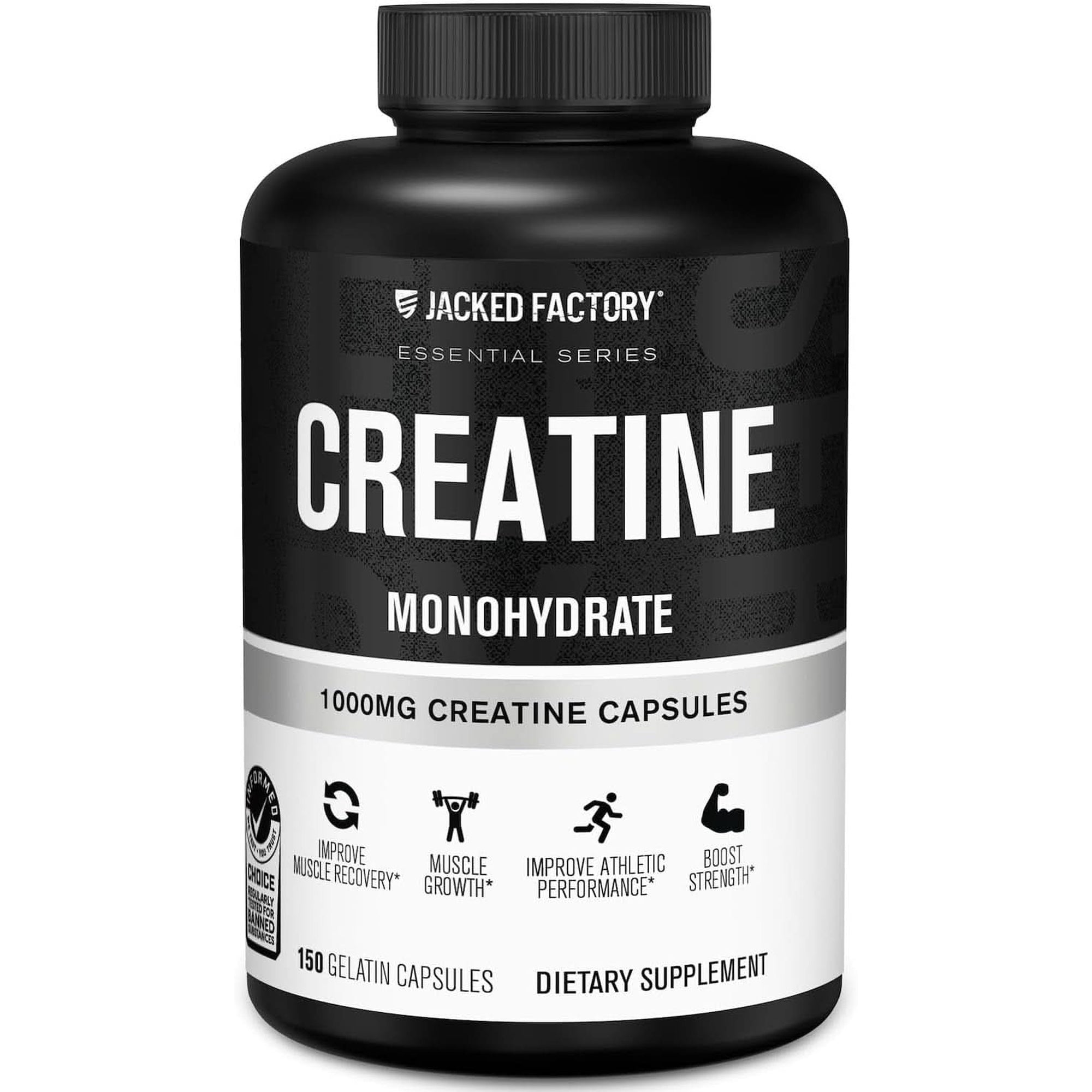 Jacked Factory Creatine Monohydrate Powder 425G - Creatine Supplement for Muscle Growth, Increased Strength, Enhanced Energy Output and Improved Athletic Performance 85 Servings, Unflavored