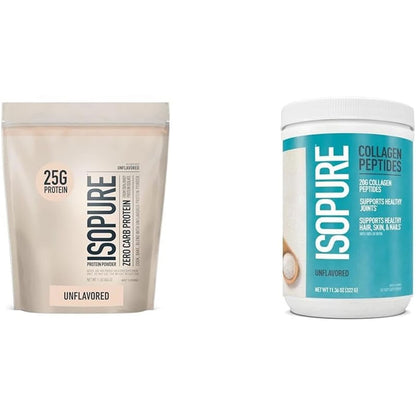 Isopure Unflavored Protein, Whey Isolate, with Vitamin C & Zinc for Immune Support, 25G Protein, Zero Carb & Keto Friendly, 1 Pound (Packaging May Vary)