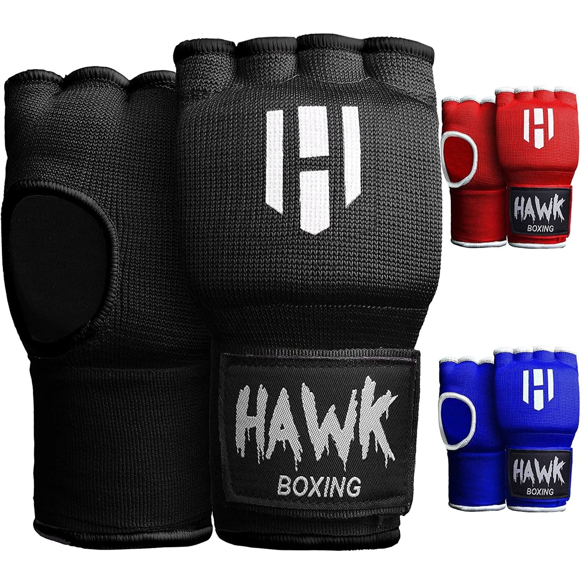 Hawk Padded Inner Gloves Training Gel Elastic Hand Wraps for Boxing Gloves Quick Wraps Men & Women Kickboxing Muay Thai MMA Bandages Fist Knuckle Wrist Wrap Protector Handwraps Pair