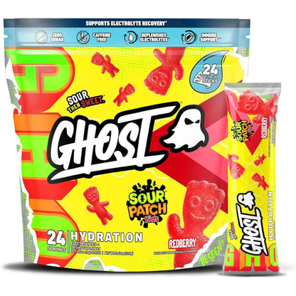 GHOST Hydration, Kiwi Strawberry, 40 Serv, Electrolyte Powder - Drink Mix Supplement with Magnesium, Potassium, Calcium, Vitamin C & Taurine for Energy & Endurance - Vegan, Free of Soy, Sugar & Gluten