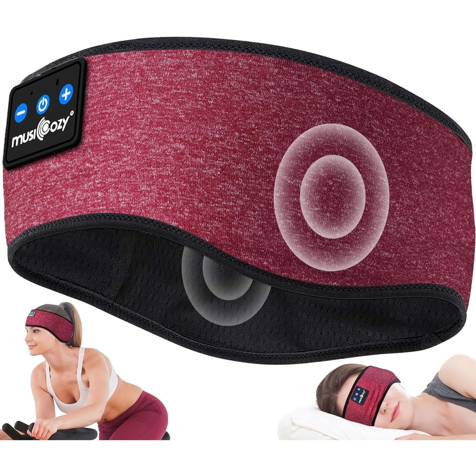 MUSICOZY Sleep Headphones Bluetooth 5.2 Headband, Sports Wireless Earphones Sweat Resistant Earbuds with Ultra-Thin HD Stereo Speaker for Workout Running Cool Gadgets Unique Gifts