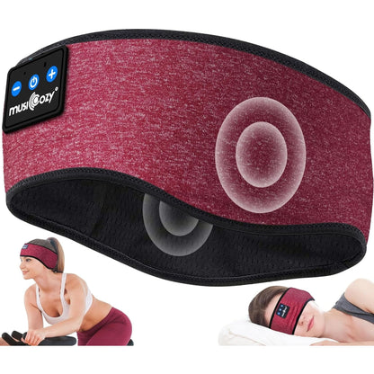 MUSICOZY Sleep Headphones Bluetooth 5.2 Headband, Sports Wireless Earphones Sweat Resistant Earbuds with Ultra-Thin HD Stereo Speaker for Workout Running Cool Gadgets Unique Gifts