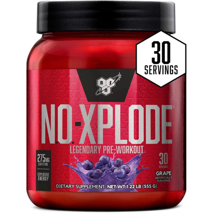 BSN N.O.-XPLODE Pre Workout Supplement with Creatine, Beta-Alanine, and Energy, Flavor: Fruit Punch, 60 Servings