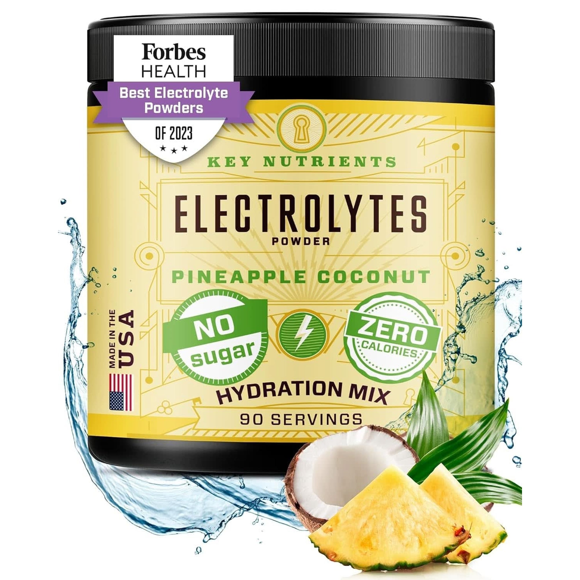 KEY NUTRIENTS Multivitamin Electrolytes Powder No Sugar - Sweet Blue Raspberry Electrolyte Powder - Endurance & Energy Supplement - Hydration Powder - No Calories - 90 Servings - Made in USA