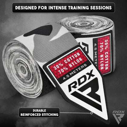 RDX Boxing Hand Wraps Inner Gloves, 180 Inch 4.5M Elasticated Thumb Loop Bandages, Mexican Style under Mitts Wrist Wrap Protection Muay Thai MMA Kickboxing Martial Arts Punching Bag Training Men Women