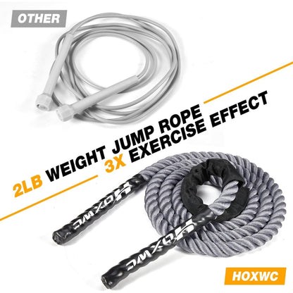 Weighted Jump Rope, Exercise Jumprope for Adults with Comfortable Grip & Carry Bag - Best Heavy Weight Flow Ropes for Working Out to Improve Stamina, Strength & Total Body Fitness