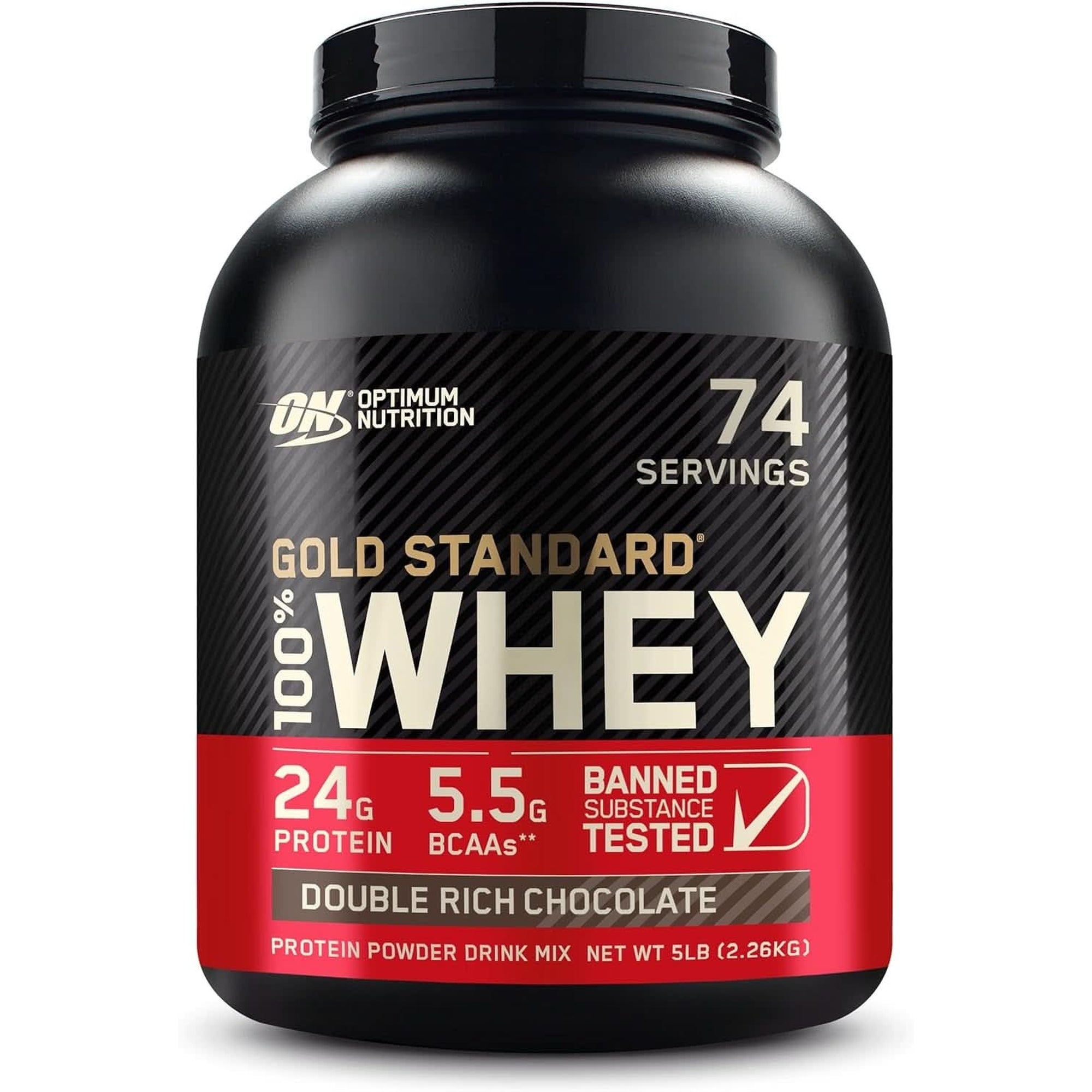 Optimum Nutrition Gold Standard 100% Whey Protein Powder, Double Rich Chocolate, 2 Pound (Packaging May Vary)