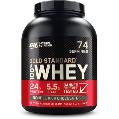 Optimum Nutrition Gold Standard 100% Whey Protein Powder, Double Rich Chocolate, 2 Pound (Packaging May Vary)