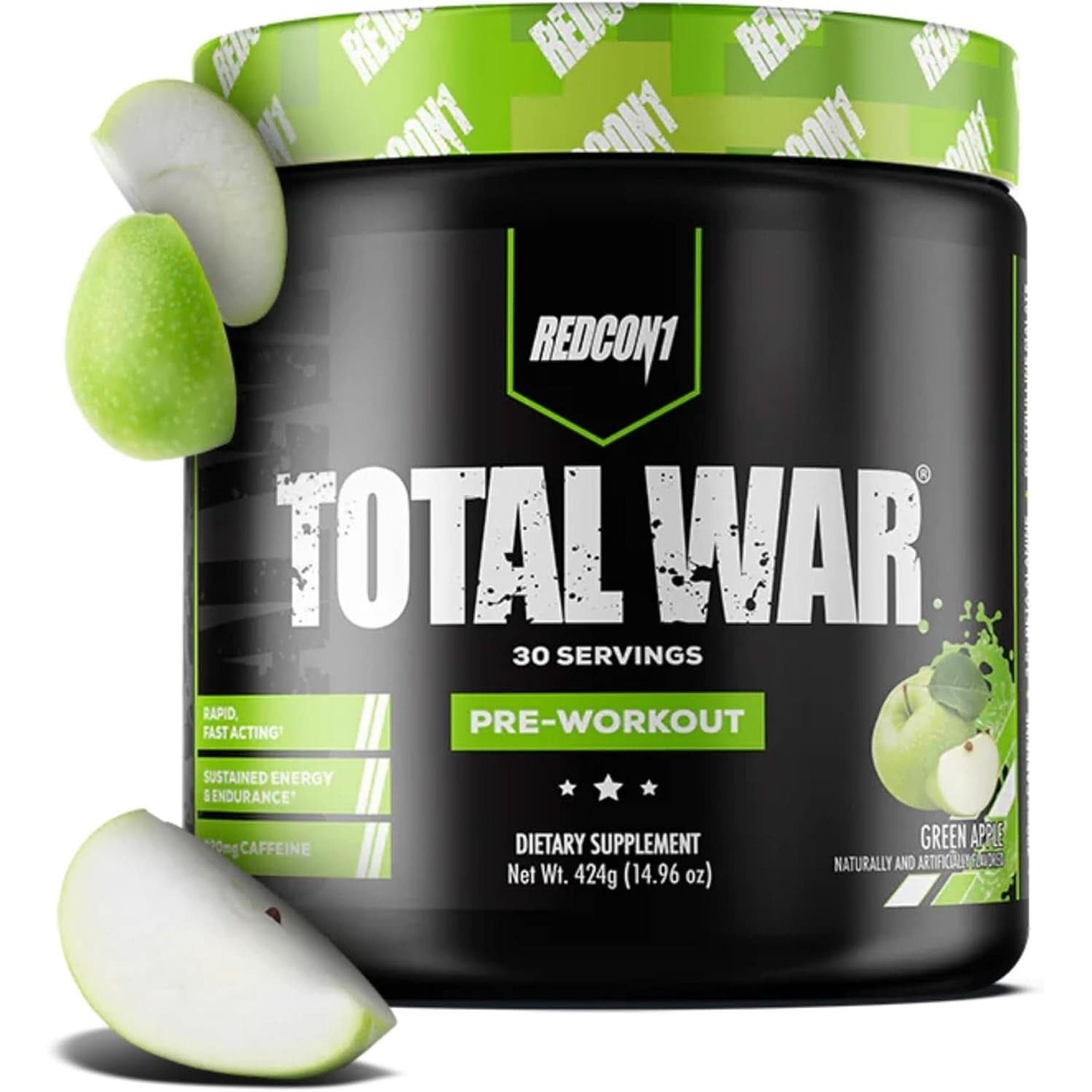 REDCON1 Total War Preworkout - Contains 320Mg of Caffeine from Green Tea, Juniper & Beta Alanine - Pre Work Out with Amino Acids to Increase Pump, Energy + Endurance (Rainbow Candy, 30 Servings)