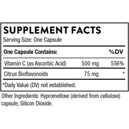 THORNE Vitamin C - Blend of Vitamin C and Citrus Bioflavonoids from Oranges - Support Immune System, Production of Cellular Energy, Collagen Production and Healthy Tissue - Gluten-Free - 90 Capsules