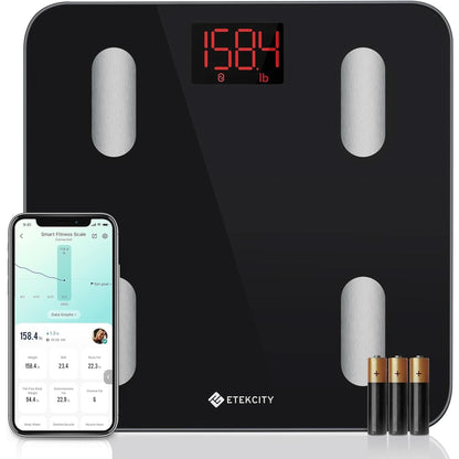 Etekcity Smart Scale for Body Weight FSA HSA Store Eligible, Bathroom Digital Weighing Scale with BMI, Body Fat, Muscle Mass, Accurate Bluetooth Home User Health Equipment Sync Apps