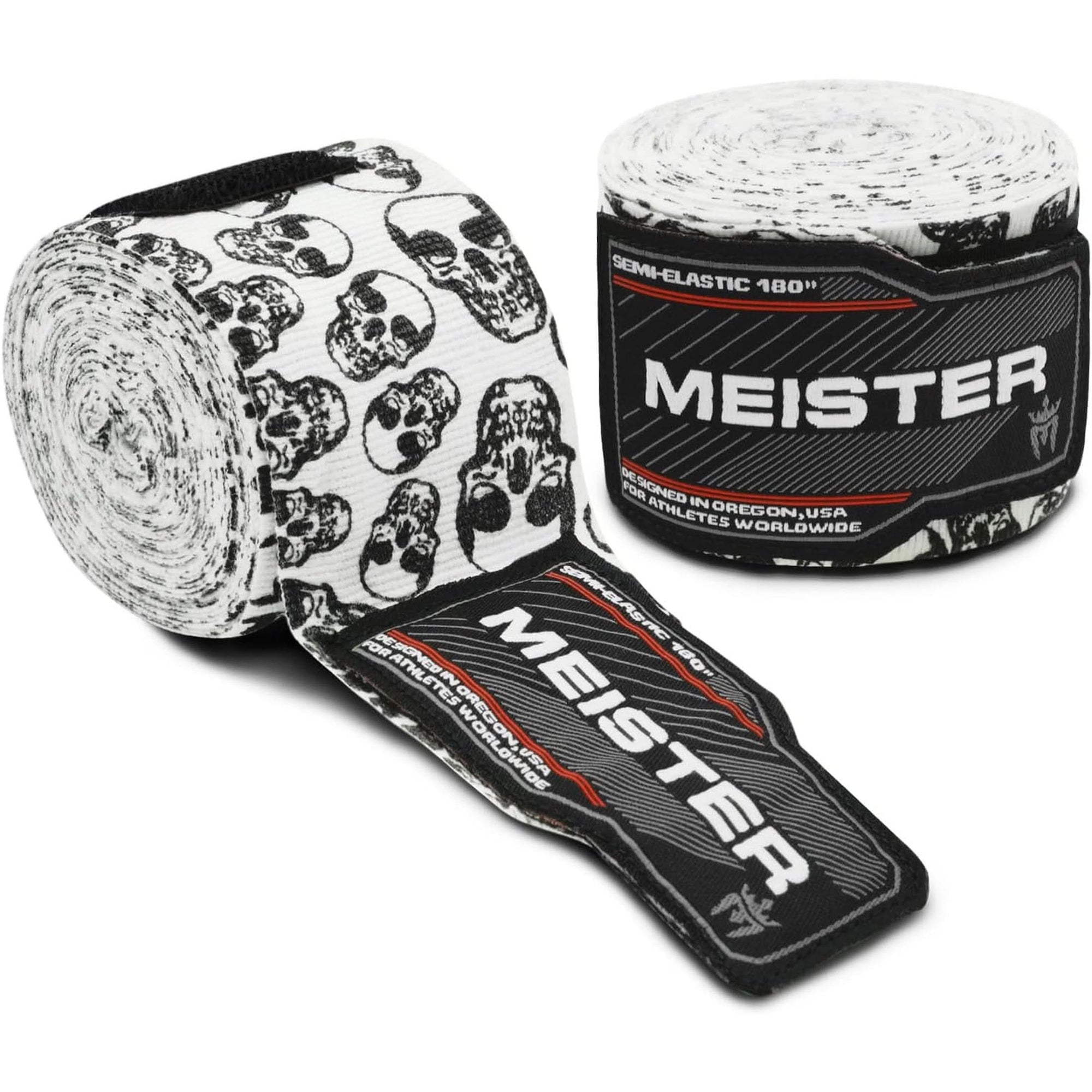 Meister Adult 180" Semi-Elastic Hand Wraps for MMA & Boxing Pair