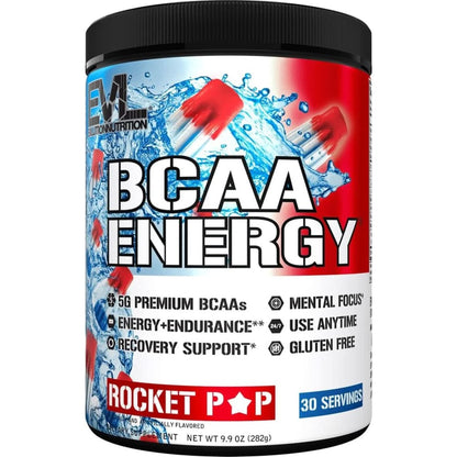 EVL Bcaas Amino Acids Powder - BCAA Energy Pre Workout Powder for Muscle Recovery Lean Growth and Endurance - Rehydrating BCAA Powder Post Workout Recovery Drink with Natural Caffeine - Furious Grape