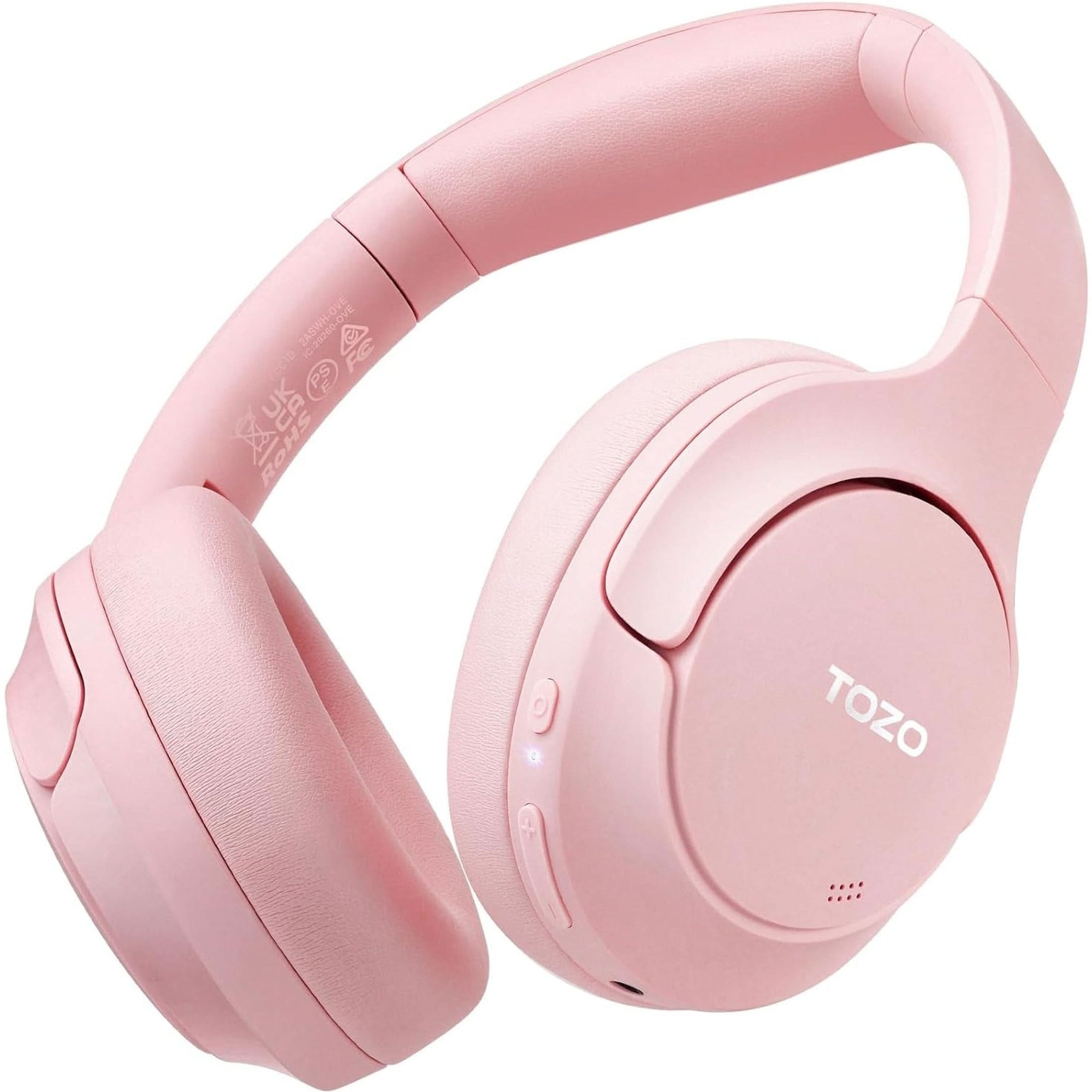 TOZO HT2 Hybrid Active Noise Cancelling Headphones, Wireless over Ear Bluetooth Headphones, 60H Playtime, Hi-Res Audio Custom EQ via App Deep Bass Comfort Fit Ear Cups, for Home Office Travel