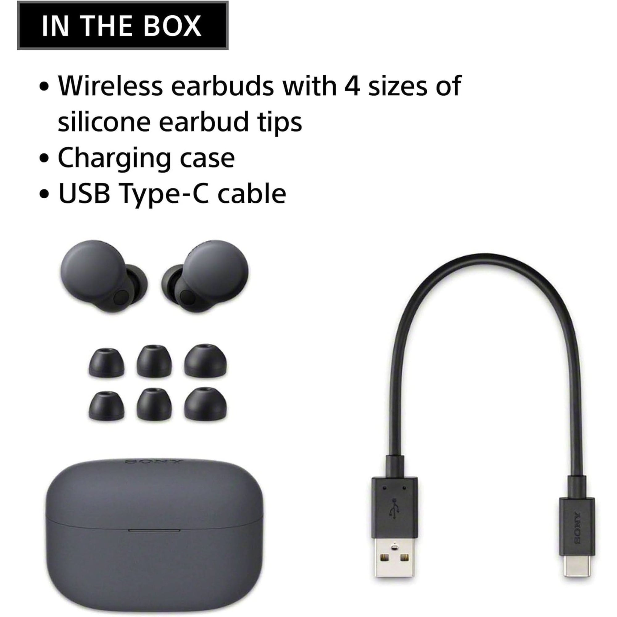 Sony Linkbuds S Truly Wireless Noise Canceling Earbud Headphones with Alexa Built-In, Bluetooth Ear Buds Compatible with Iphone and Android, Black