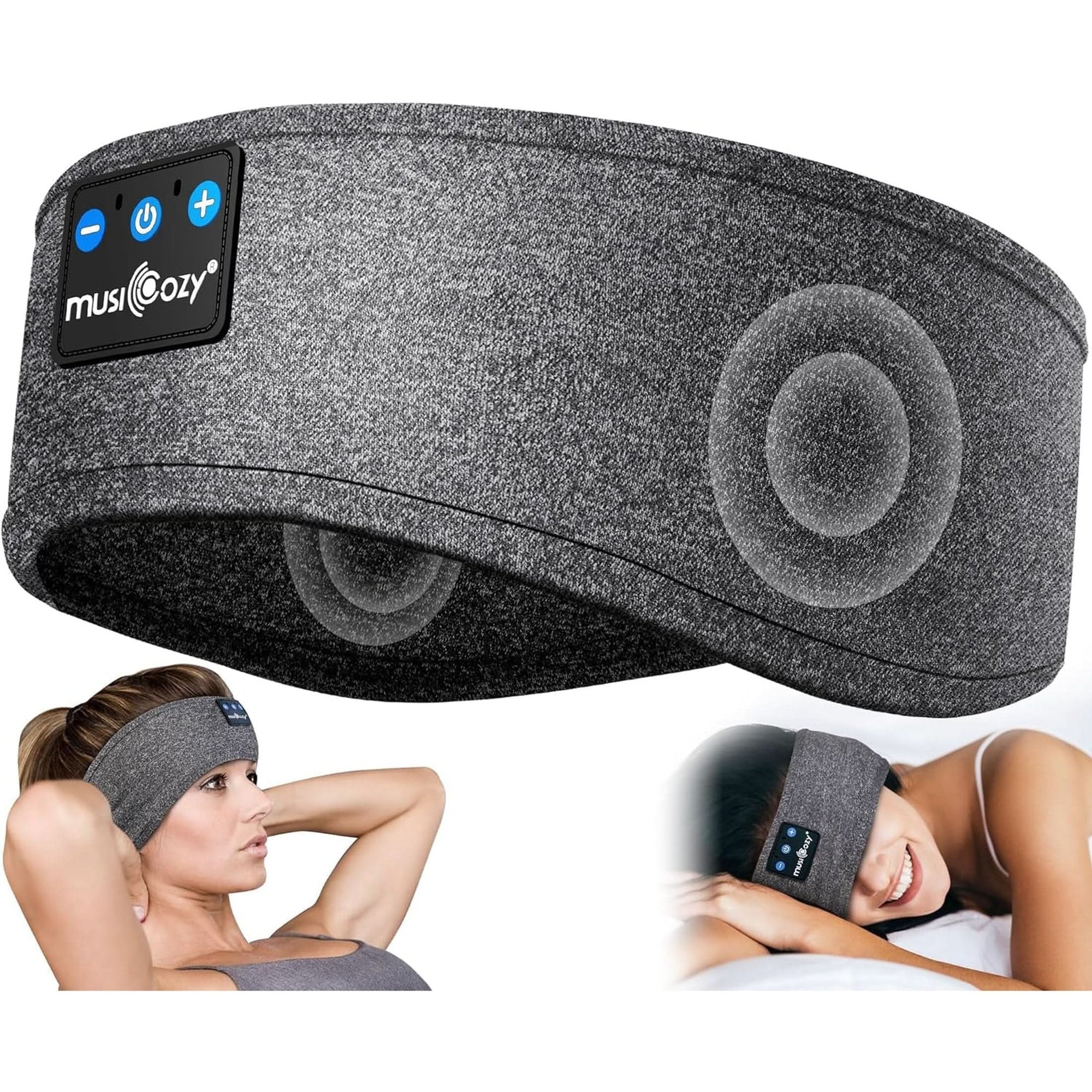 MUSICOZY Sleep Headphones Bluetooth 5.2 Headband, Sports Wireless Earphones Sweat Resistant Earbuds with Ultra-Thin HD Stereo Speaker for Workout Running Cool Gadgets Unique Gifts