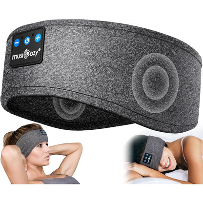 MUSICOZY Sleep Headphones Bluetooth 5.2 Headband, Sports Wireless Earphones Sweat Resistant Earbuds with Ultra-Thin HD Stereo Speaker for Workout Running Cool Gadgets Unique Gifts