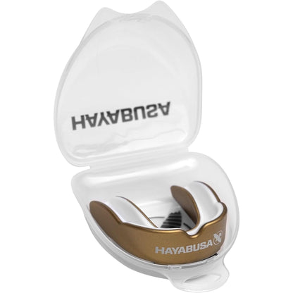 Hayabusa Combat Sports Mouth Guard Youth, Kids and Adult Sizes Comes with Case - White/Red, Adult